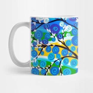 Blue and Abstract Tree Mug